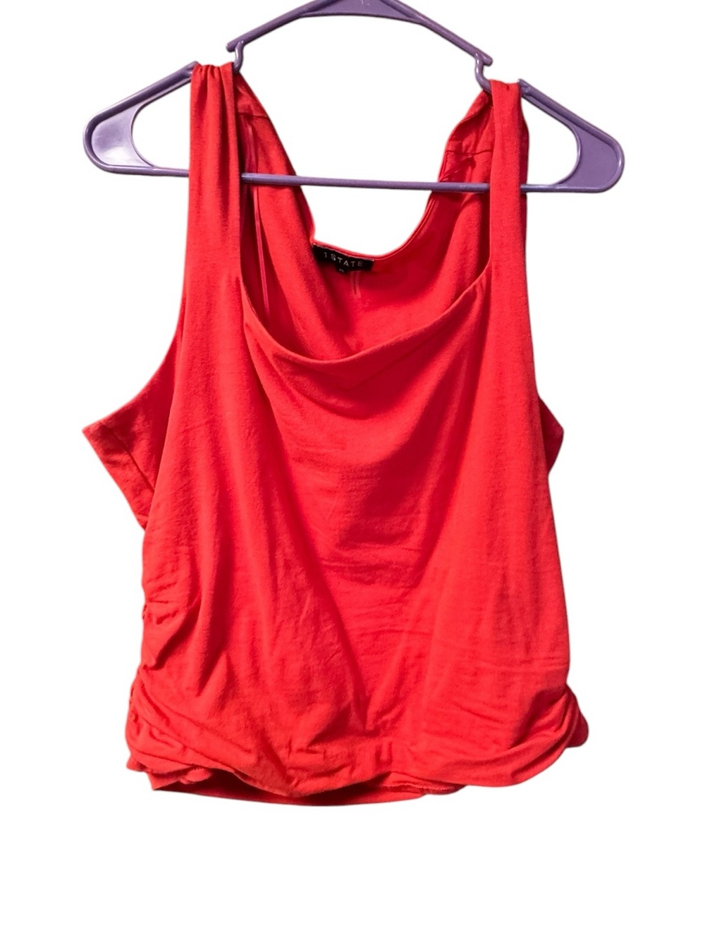 1. State Bright Red Drape Neck Tank Top